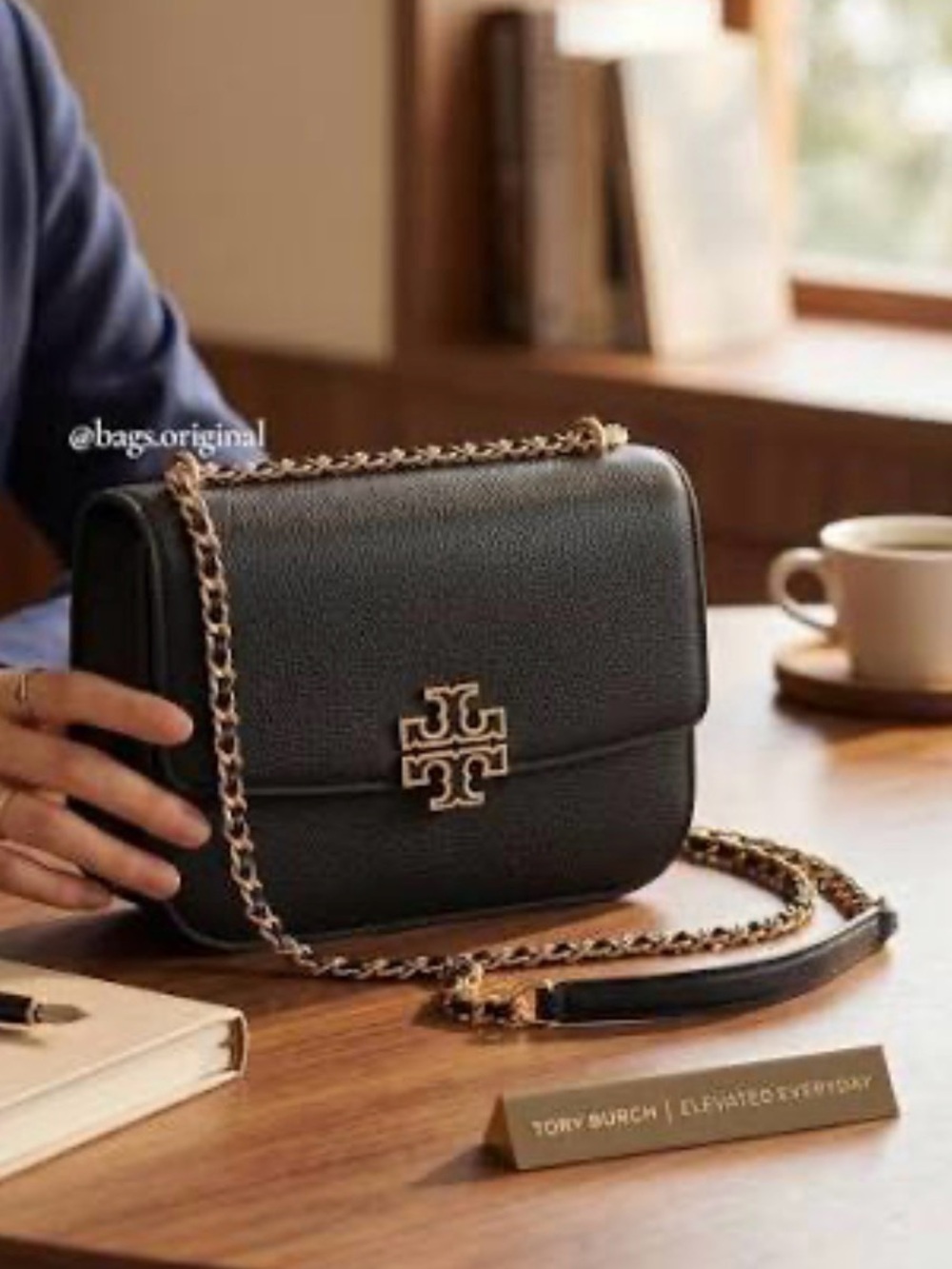 Tory Burch Britten Crossbody Bag - Black & Silver - Picture 4 of 11